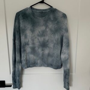 Garage Slate Tie-Dye Cropped Crewneck Sweatshirt